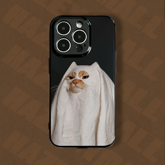 Ghost Kitty Spooky Cute in a Sheet Phone Case
