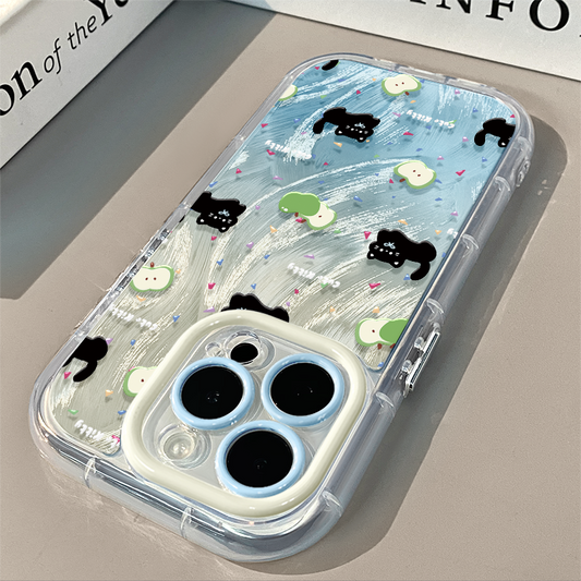 Cute Little Black Cat & Apple Case