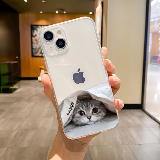 Newspaper Peekaboo Cat Phone Case