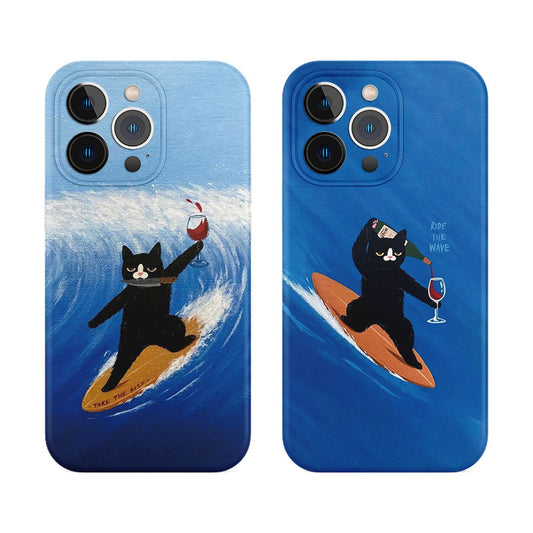 Little Wine Surfer Cat Case