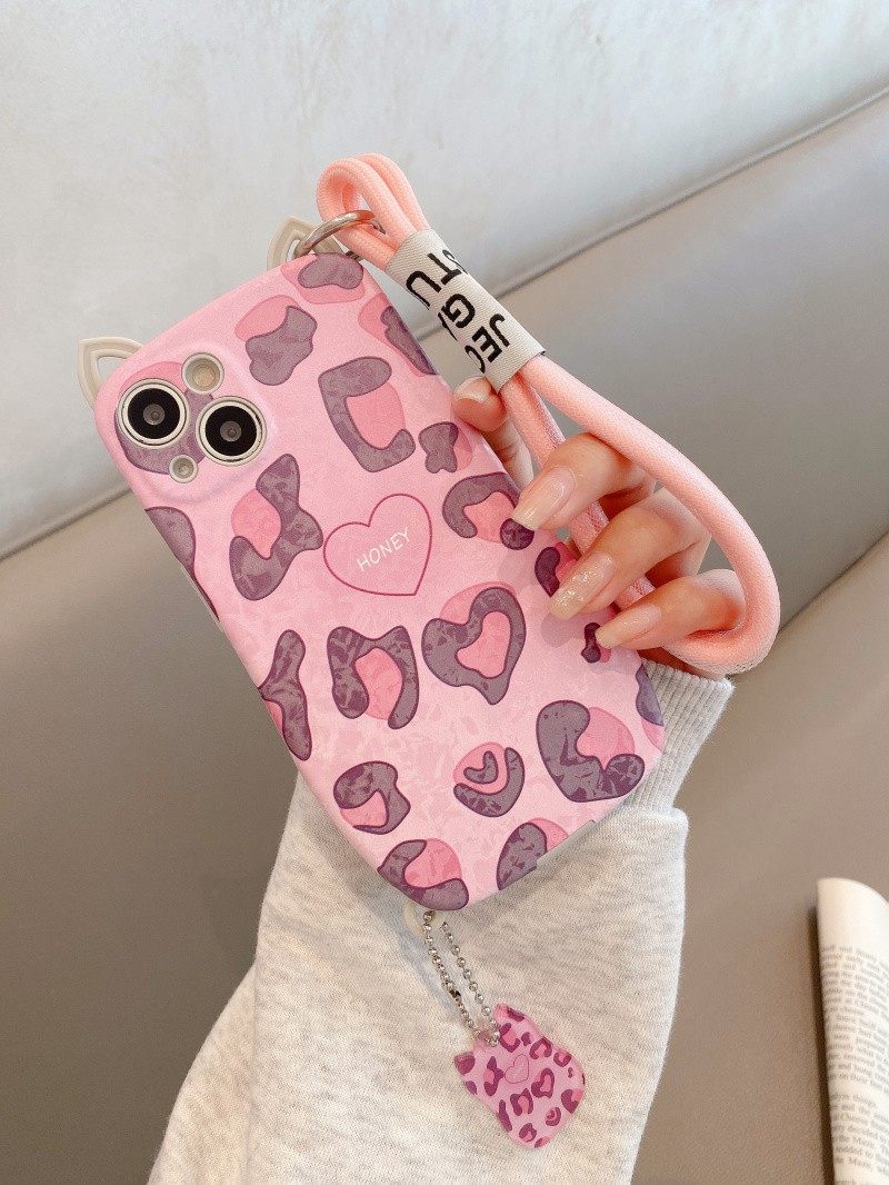 Cute Cat Ear Pink iPhone Case (Up to iPhone 15) - Shockproof Protective Cover
