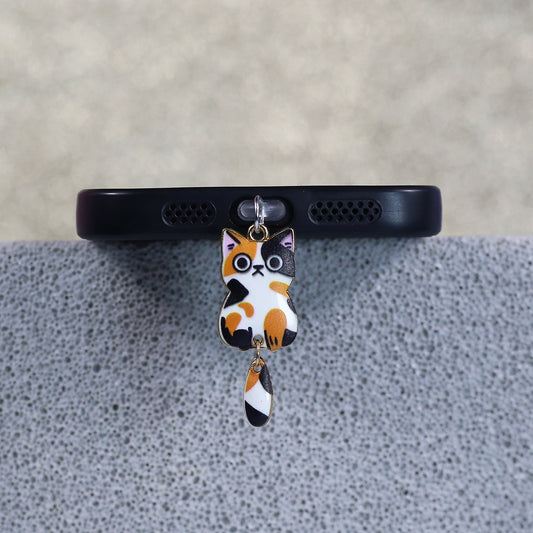 Cartoon Cat USB-C Dust Plug Charm