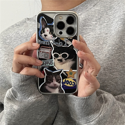 Cool & Quirky Puzzle Cat Electroplated Phone Case