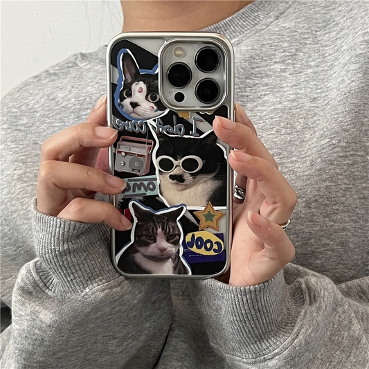 Cool & Quirky Puzzle Cat Electroplated Phone Case
