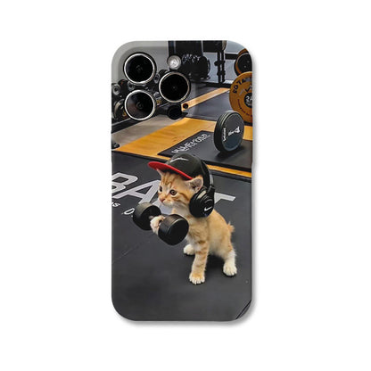 Gym Kitty Lifting Weights Phone Case