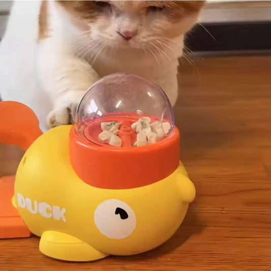 Little Yellow Duck Feeder Cat Interactive Toy