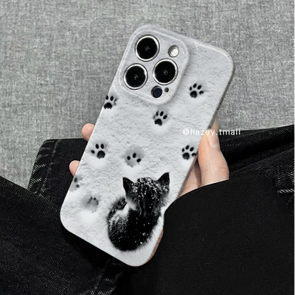 Snow Pawprints Kitty Case