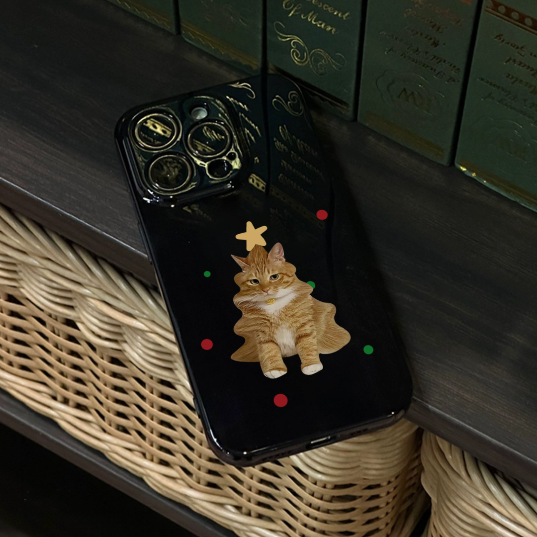 Orange Tabby Christmas Tree Case