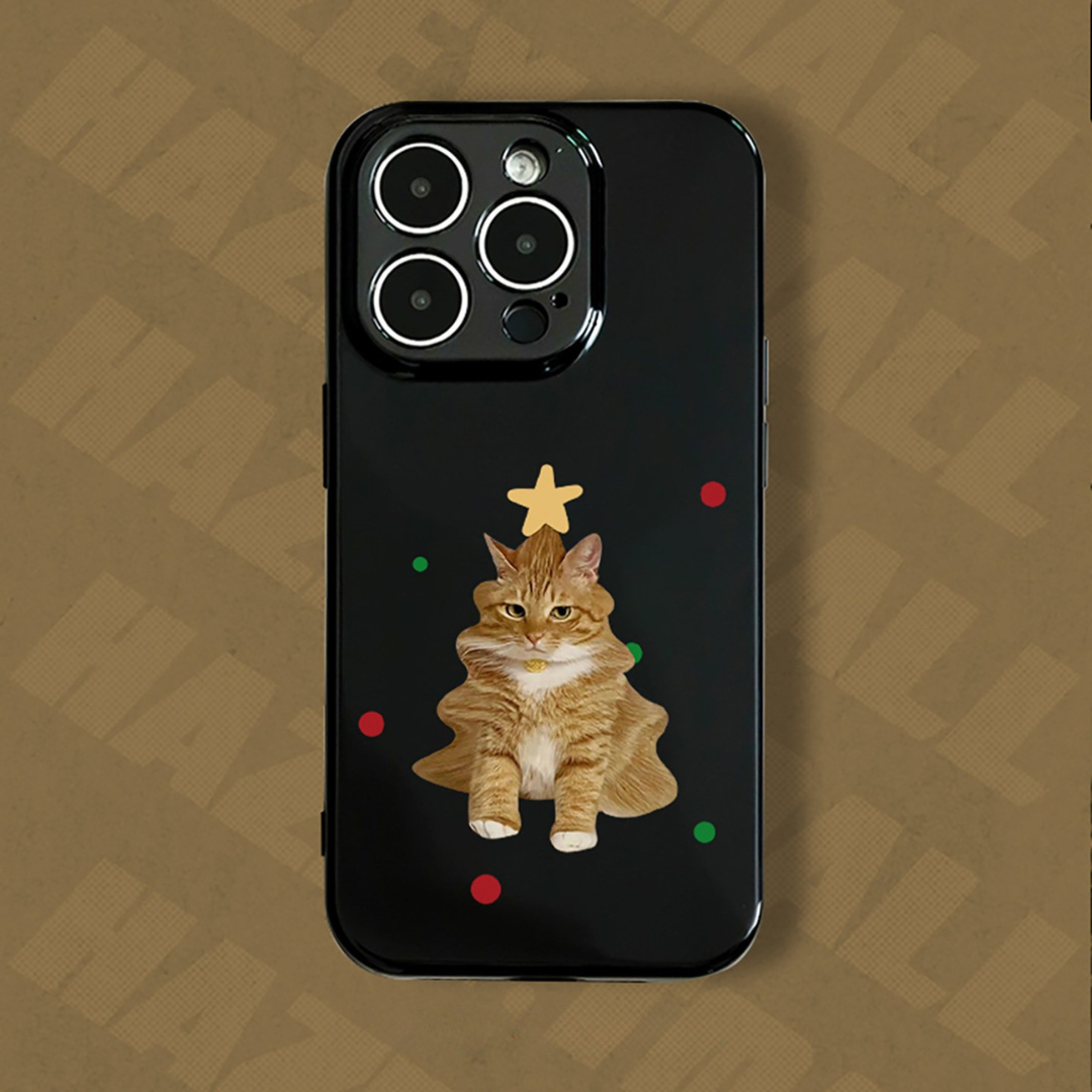 Orange Tabby Christmas Tree Case