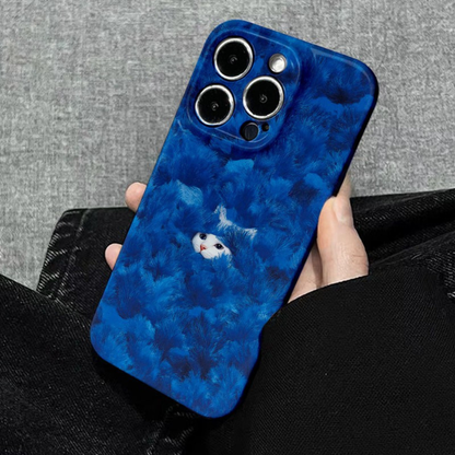 Blue Velvet Peekaboo Cat Case