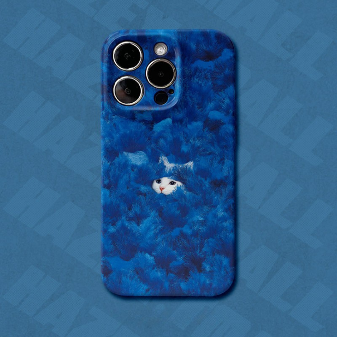 Blue Velvet Peekaboo Cat Case