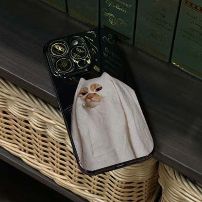 Ghost Kitty  Spooky Cute in a Sheet Phone Case