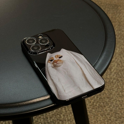 Ghost Kitty  Spooky Cute in a Sheet Phone Case