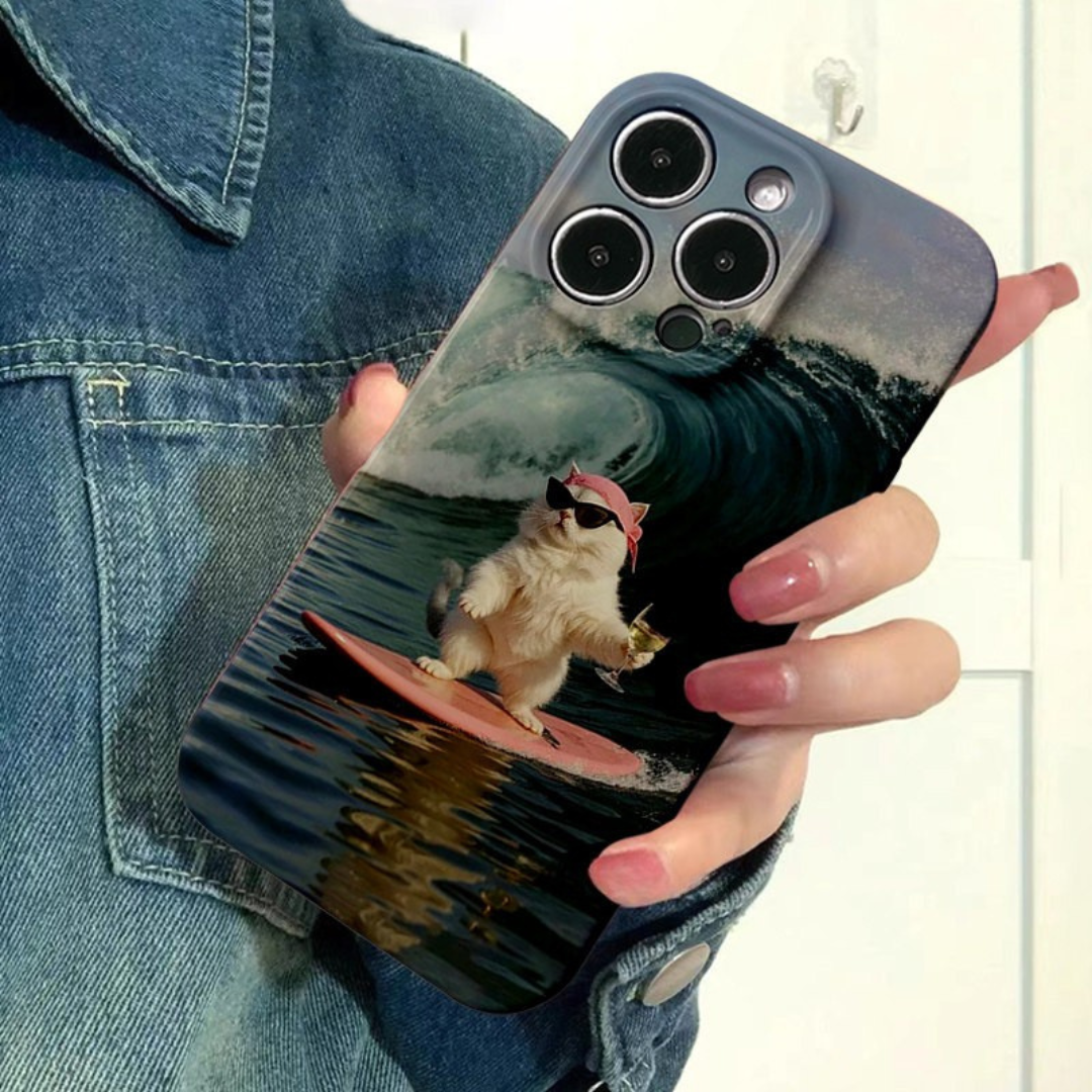 Tipsy Surfing Cat Phone Case