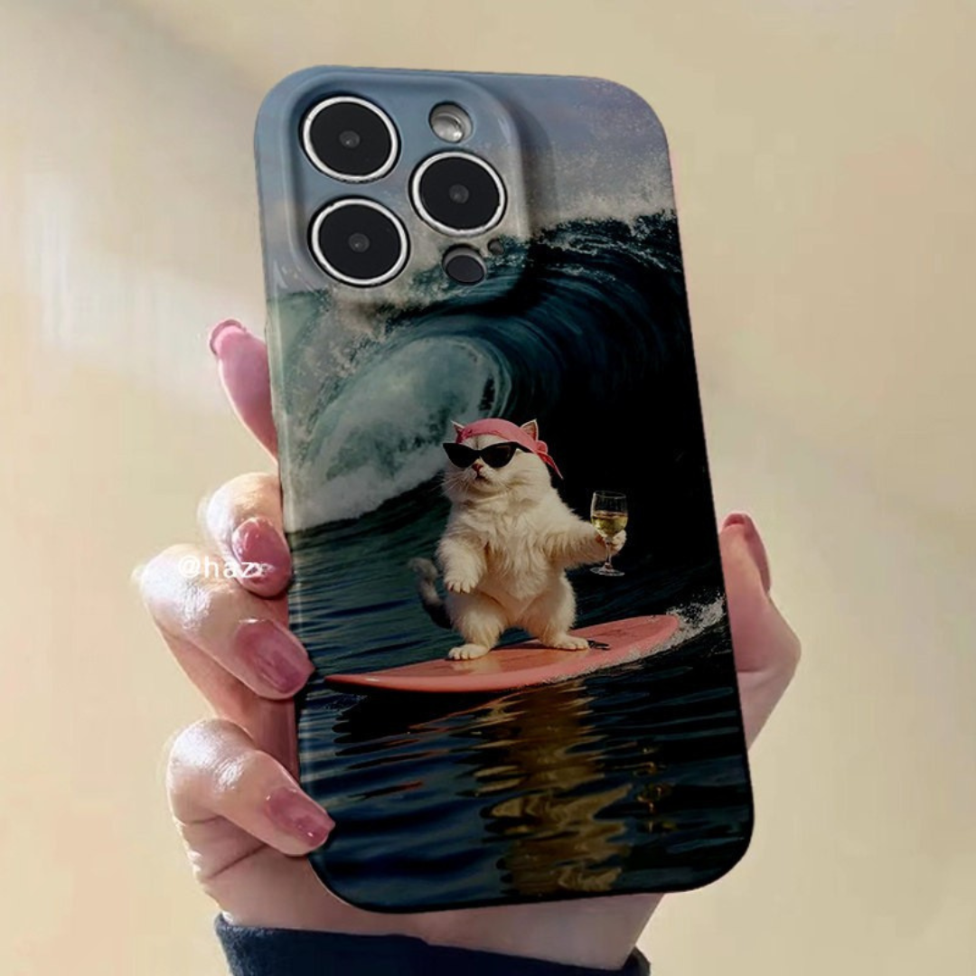 Tipsy Surfing Cat Phone Case