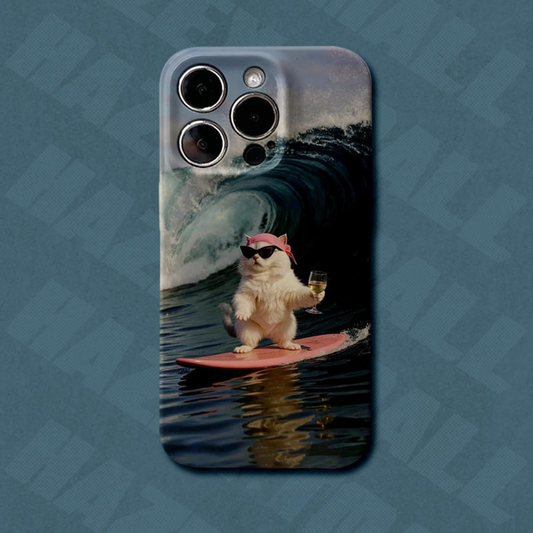 Tipsy Surfing Cat Phone Case