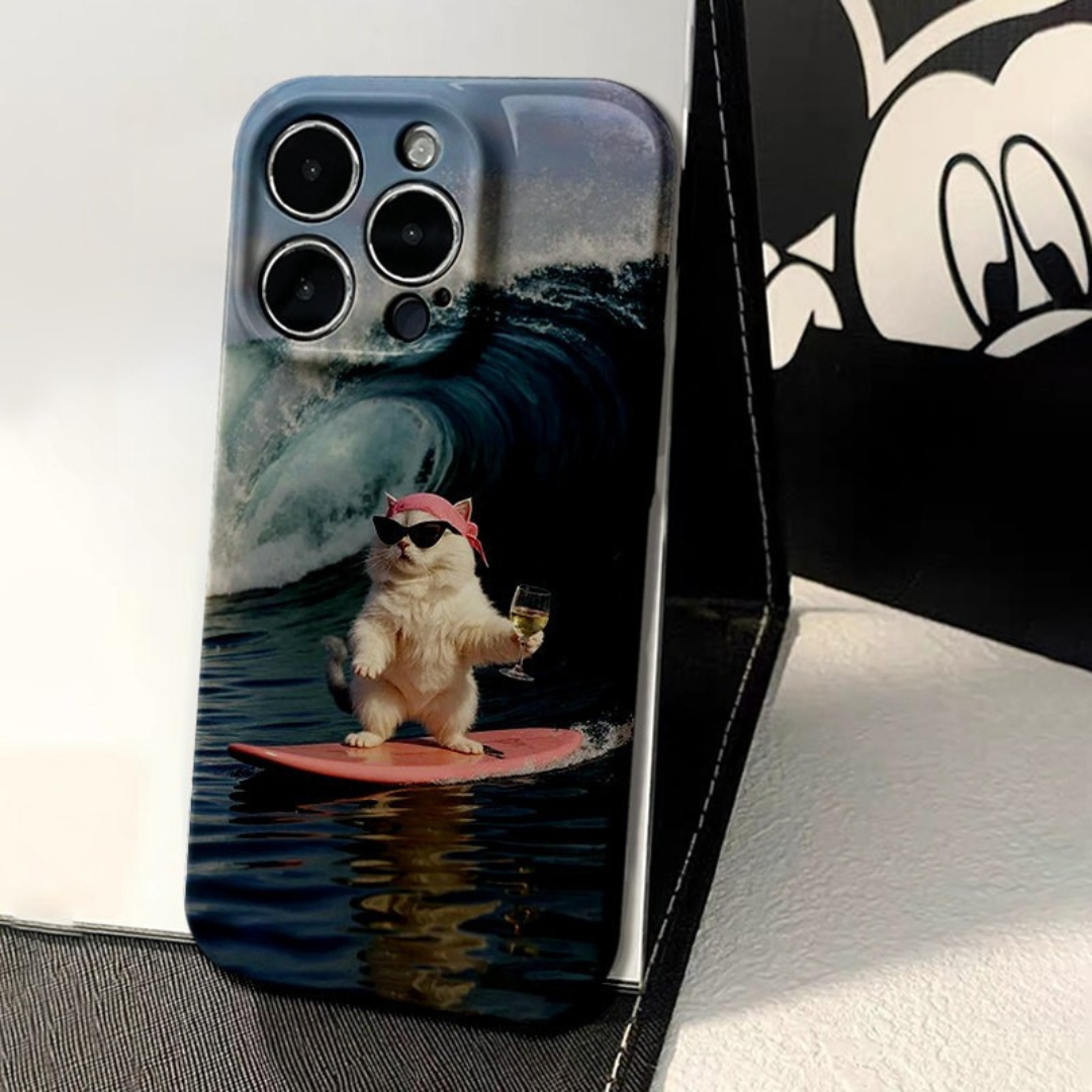 Tipsy Surfing Cat Phone Case