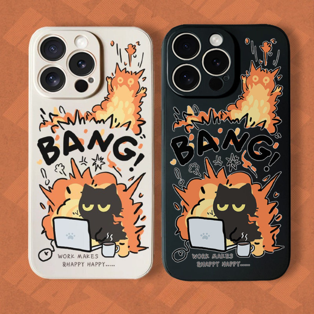 Angry Work Cat Explosion Phone Case