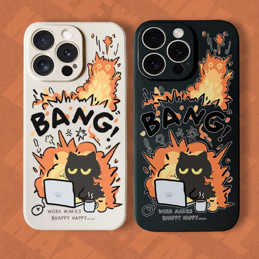 Angry Work Cat Explosion Phone Case