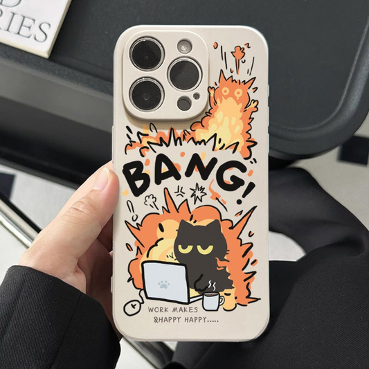 Angry Work Cat Explosion Phone Case