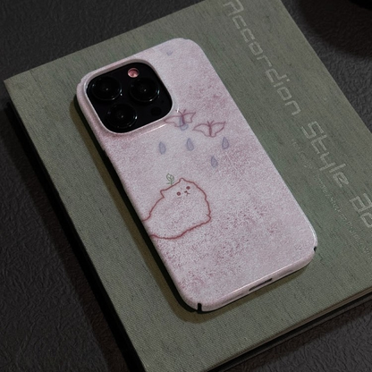 Cute Butterfly-Chasing Cat Phone Case