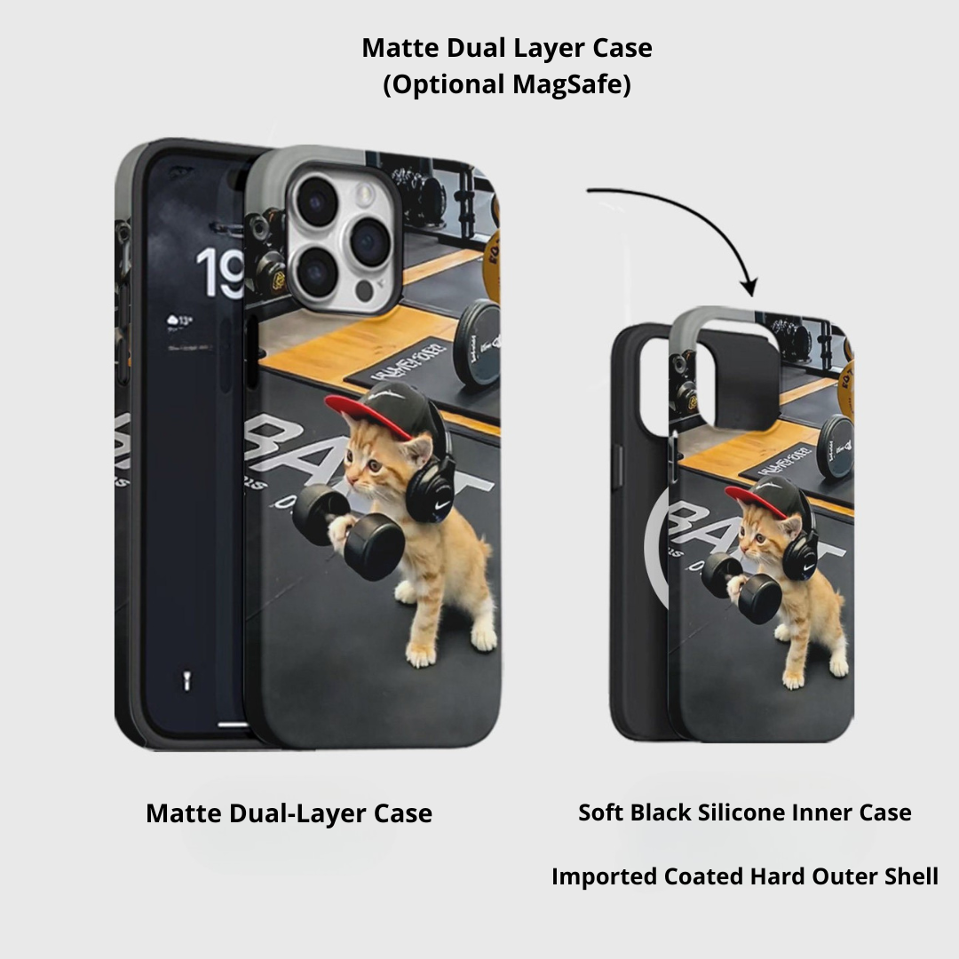 Gym Kitty Lifting Weights Phone Case