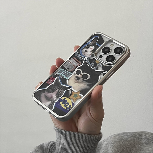 Cool & Quirky Puzzle Cat Electroplated Phone Case
