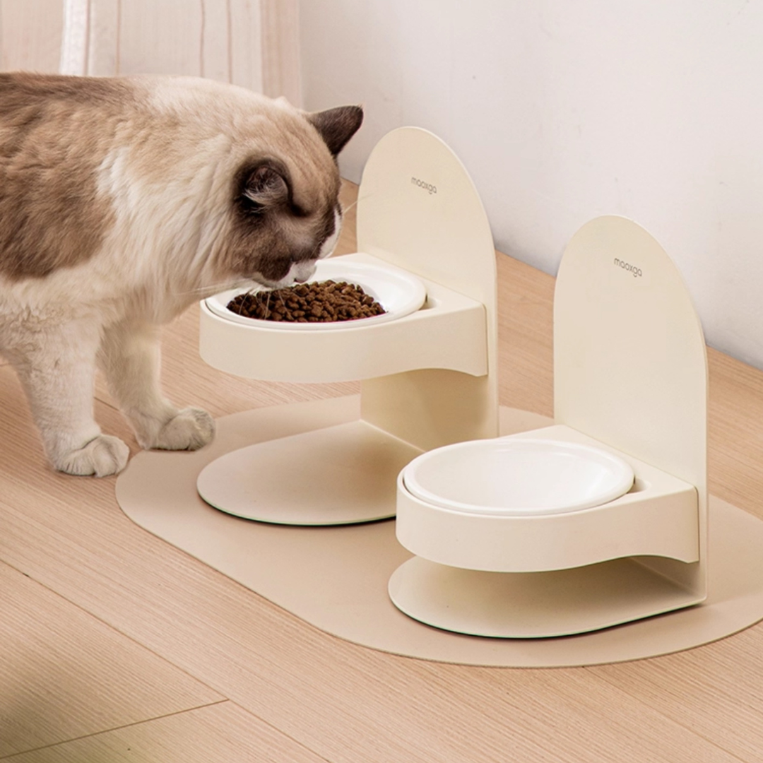 Adjustable Ceramic Cat Bowl Magnetic Frame