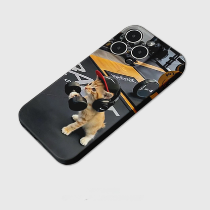 Gym Kitty Lifting Weights Phone Case