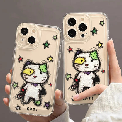Starry Patchwork Kitty Phone Case