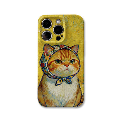 Classic Art Cat iPhone Case  Oil Painting Style Cute Phone Cover