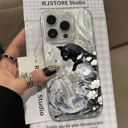 Silver Wave and Blossom Phone Case