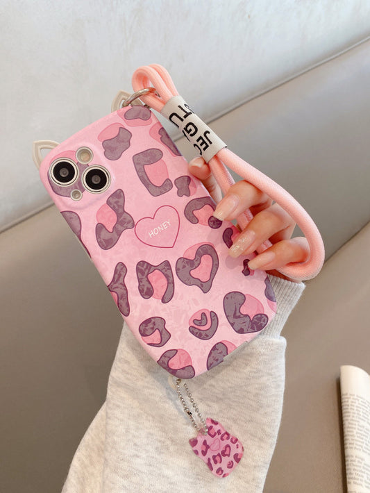 Cute Cat Ear Pink iPhone Case (Up to iPhone 15)  - Shockproof Protective Cover