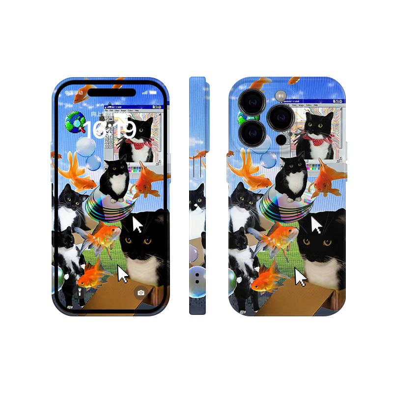 Y2K Millennium Cat Phone Hard Case
