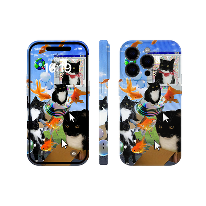 Y2K Millennium Cat Phone Hard Case