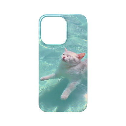 Swimming Kitty Minimal Phone Case
