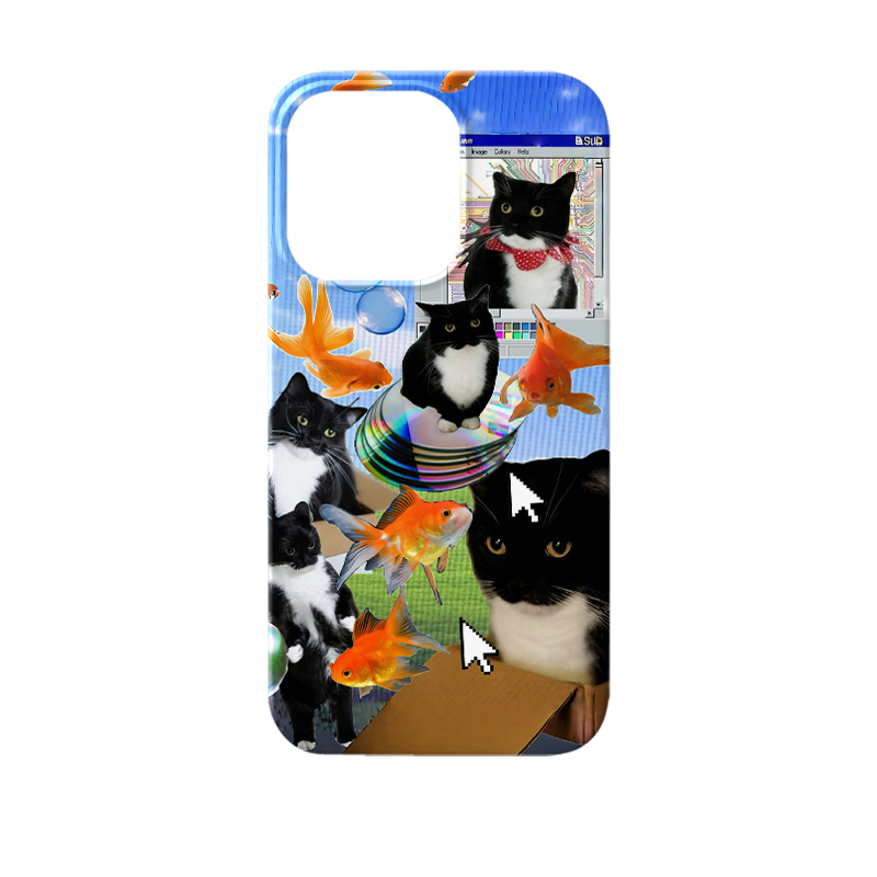 Y2K Millennium Cat Phone Hard Case