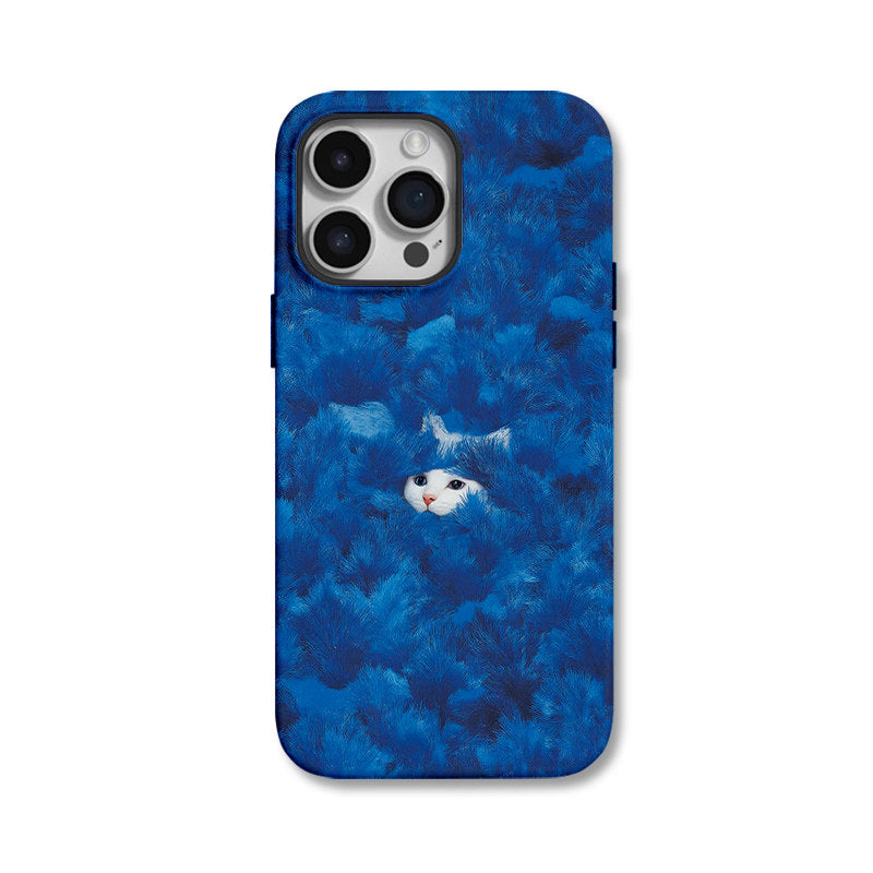 Blue Velvet Peekaboo Cat Case
