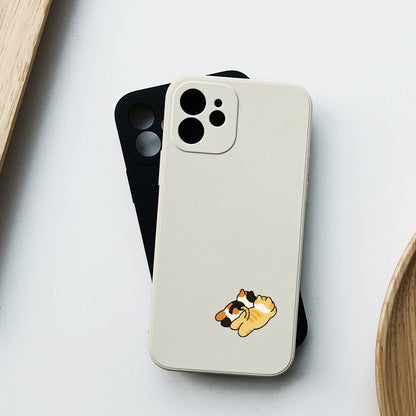 Cute Two Cats iPhone Case  Minimalist Aesthetic Silicone Phone Cover