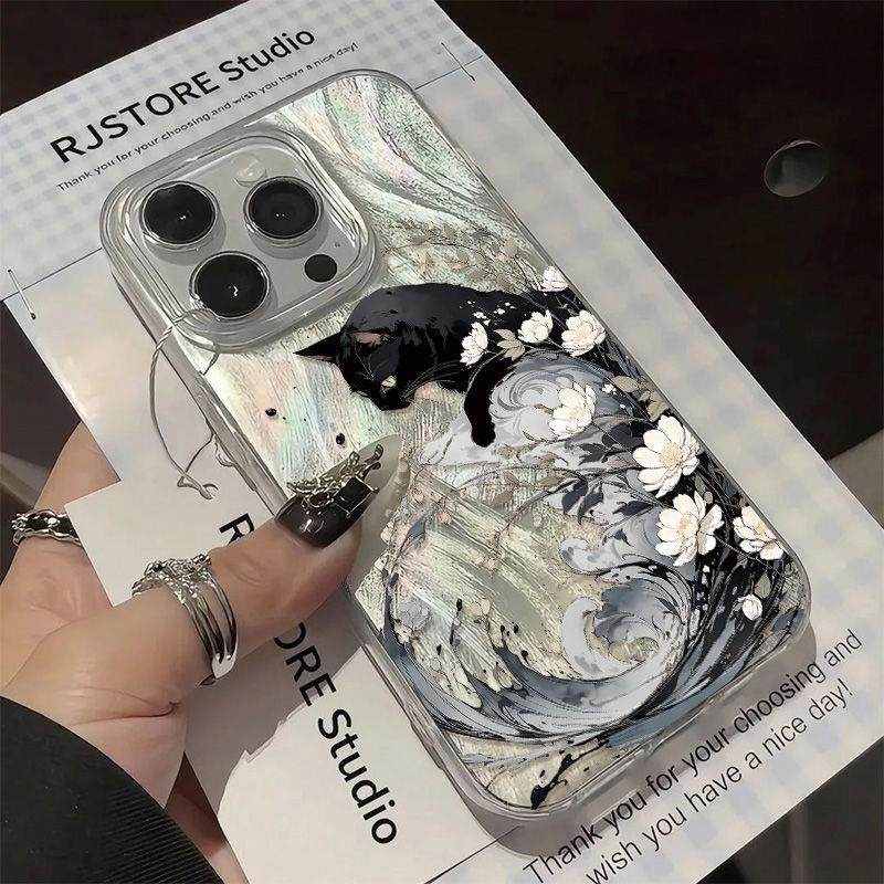 Silver Wave and Blossom Phone Case