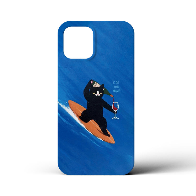 Little Wine Surfer Cat Case