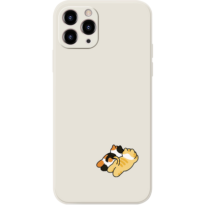 Cute Two Cats iPhone Case  Minimalist Aesthetic Silicone Phone Cover