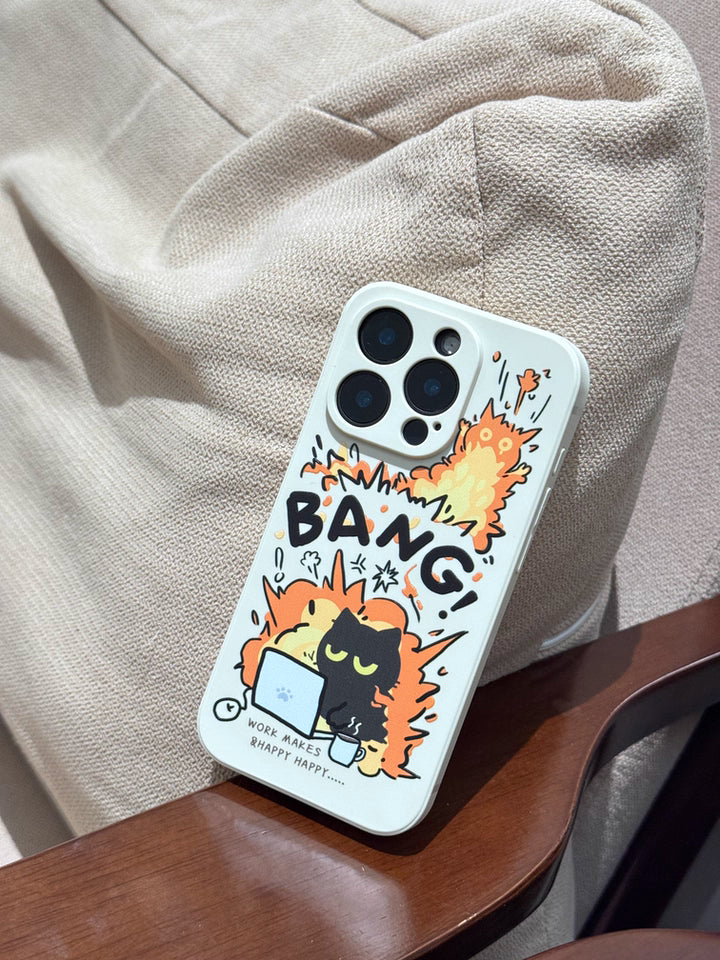 Angry Work Cat Explosion Phone Case