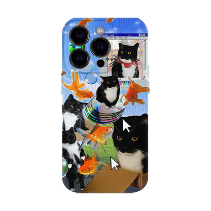 Y2K Millennium Cat Phone Hard Case