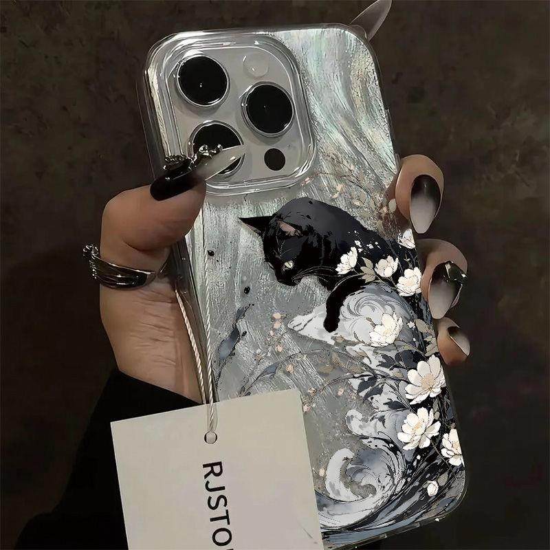 Silver Wave and Blossom Phone Case