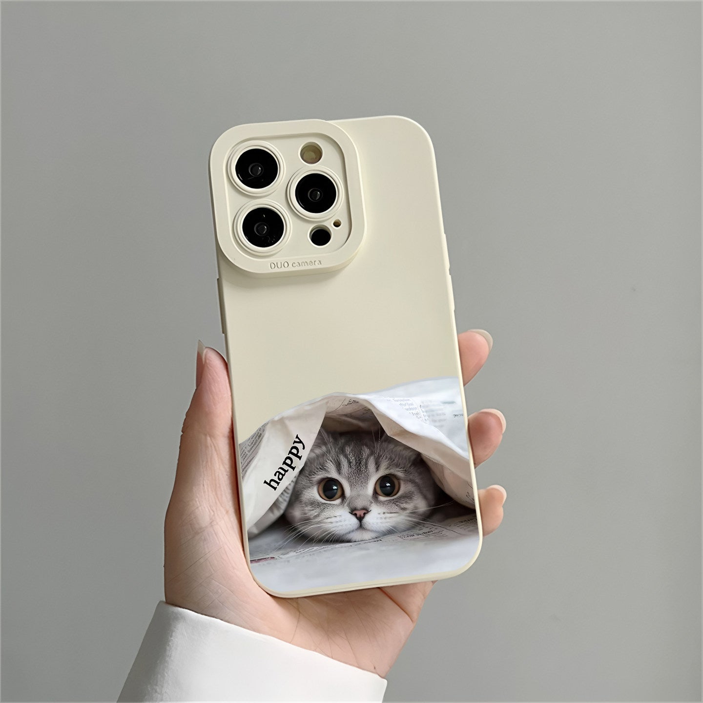 Newspaper Peekaboo Cat Phone Case