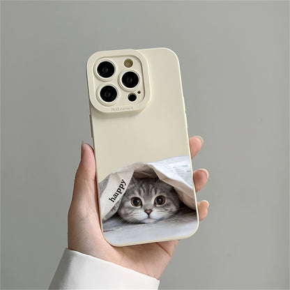 Newspaper Peekaboo Cat Phone Case