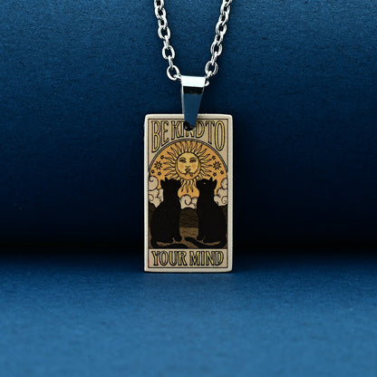 Vintage Cat Tarot Card Pendant Necklace