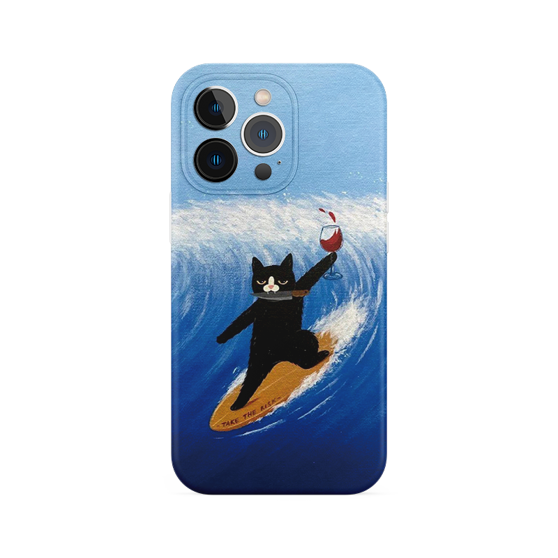 Little Wine Surfer Cat Case