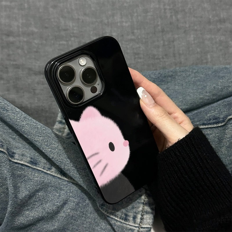 Sweet Baby Pink Cat Side Peek Phone Case